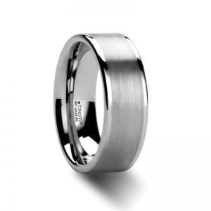 WAYNE Pipe Cut White Tungsten Carbide Ring